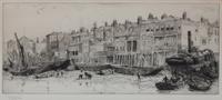 William Lionel Wyllie, (British, 1853-1931), Old Waterloo Bridge From The South Bank and Cherry Gardens, Rotherhithe (two works)