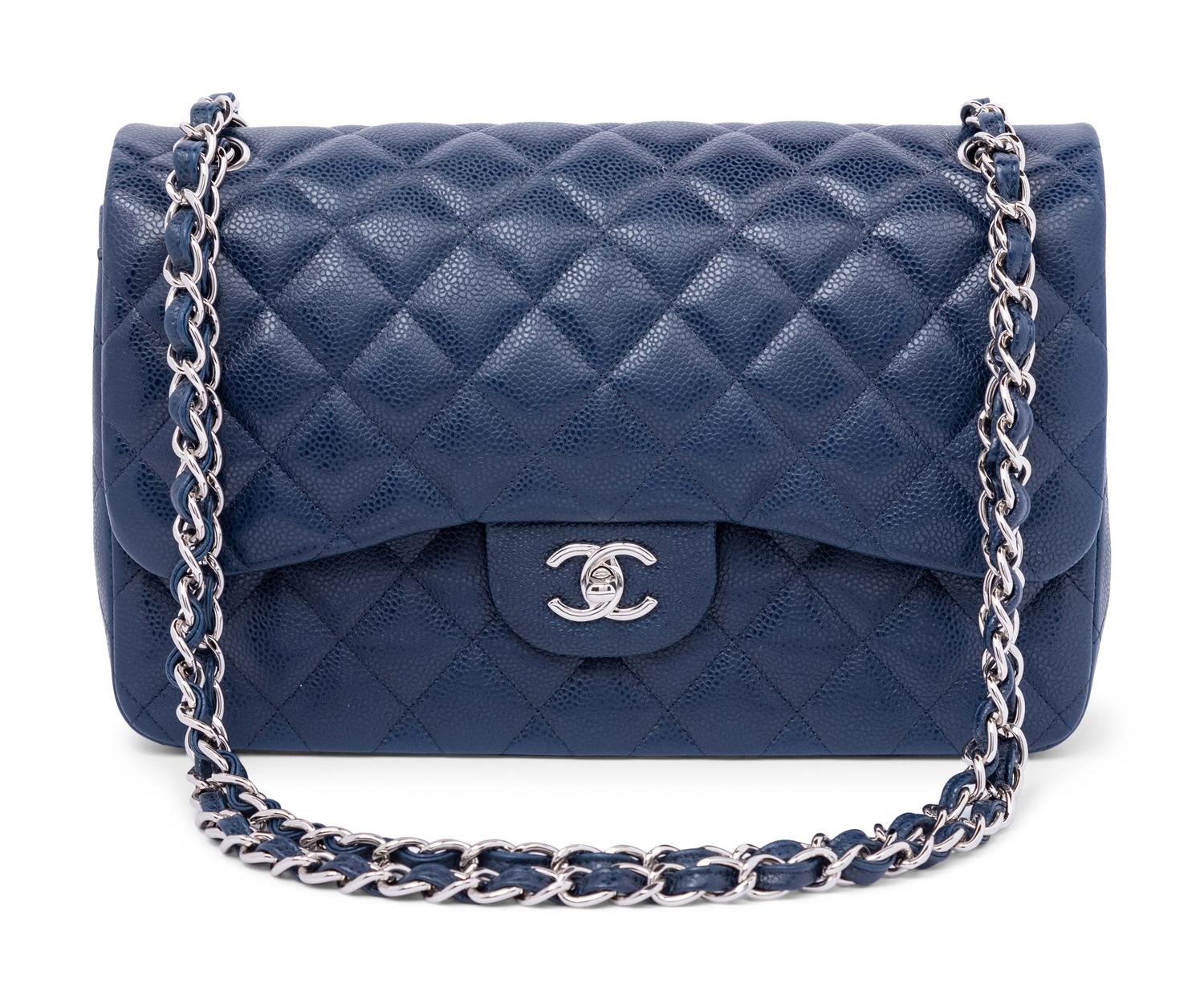 Chanel Navy Caviar Leather Flap Bag, 2011