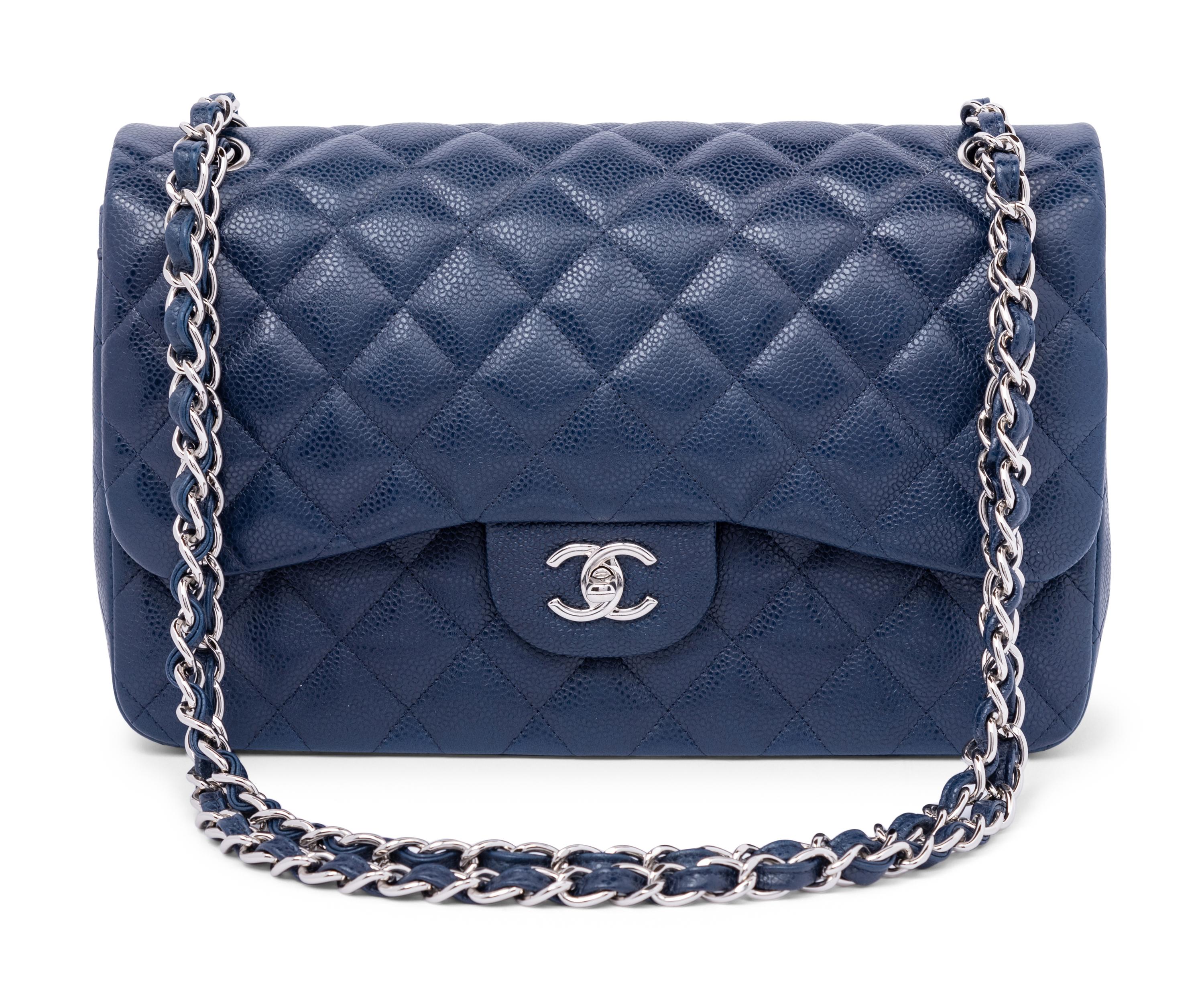 Chanel Navy Caviar Leather Flap Bag, 2011