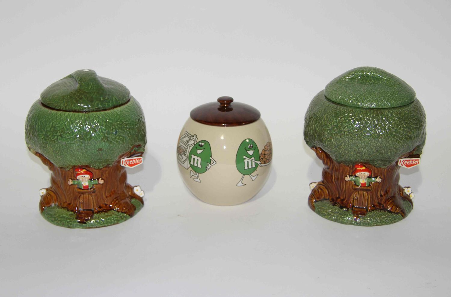 A Group of Three Haeger Pottery Cookie Jars Height of tallest 10 3/4 inches.