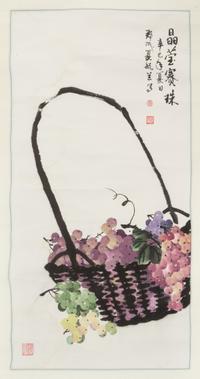 Two Ink and Color Paintings on Paper Scrolls — 20TH CENTURY