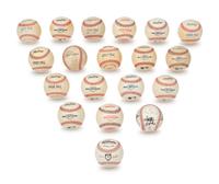 A Group of Signed Autograph Baseballs Featuring Hall of Famers and Notables