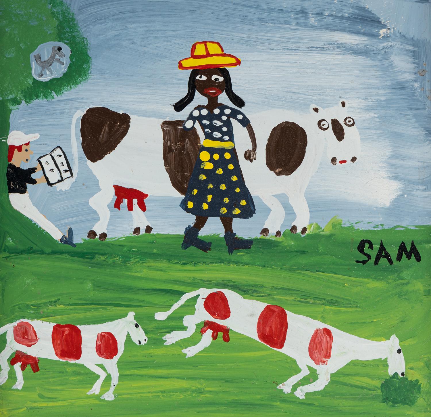 Untitled (Figures with Cows)