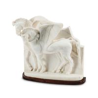 An Italian Carved Marble Horse Group