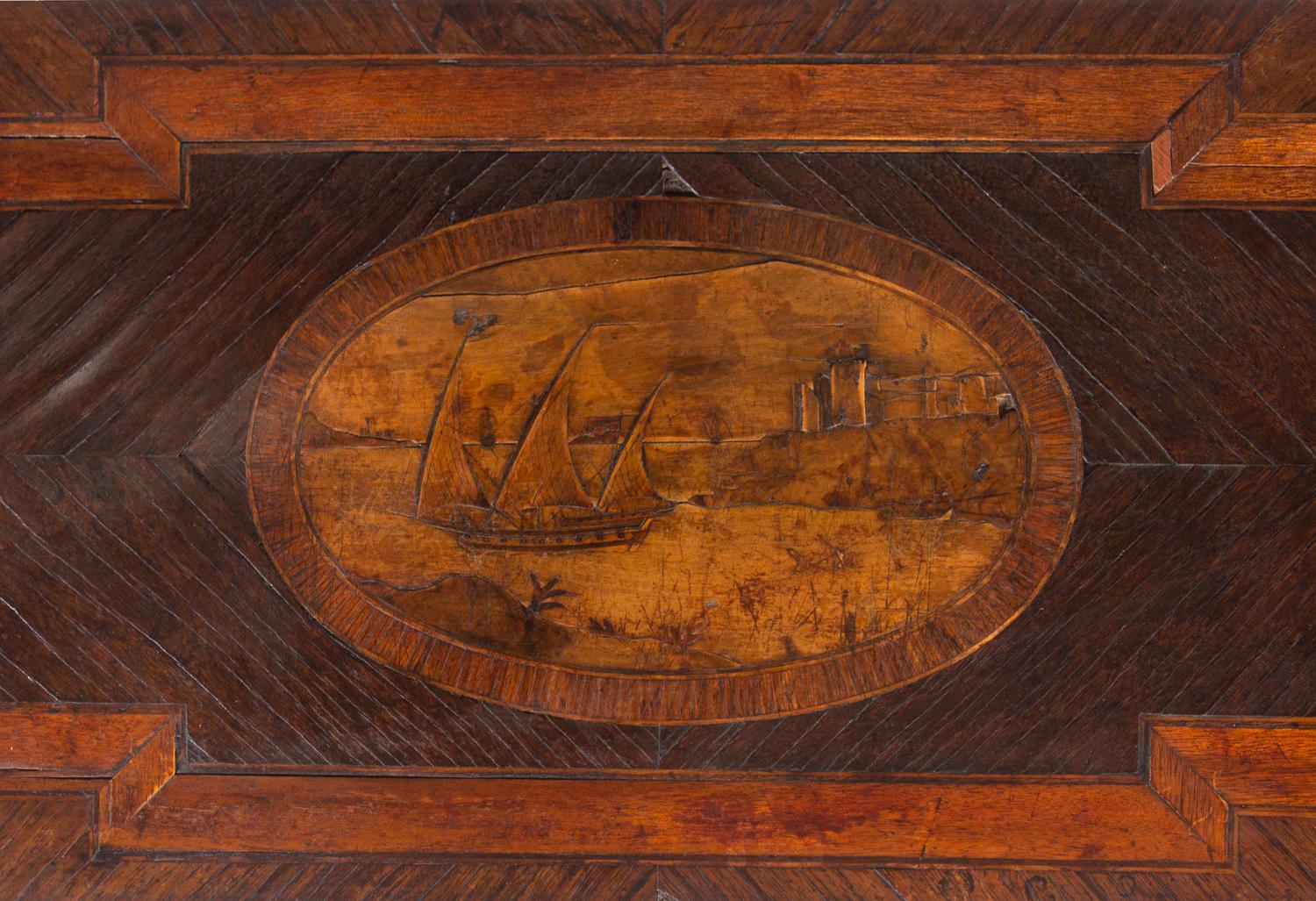 A Continental Marquetry and Parquetry Flip-Top Game Table