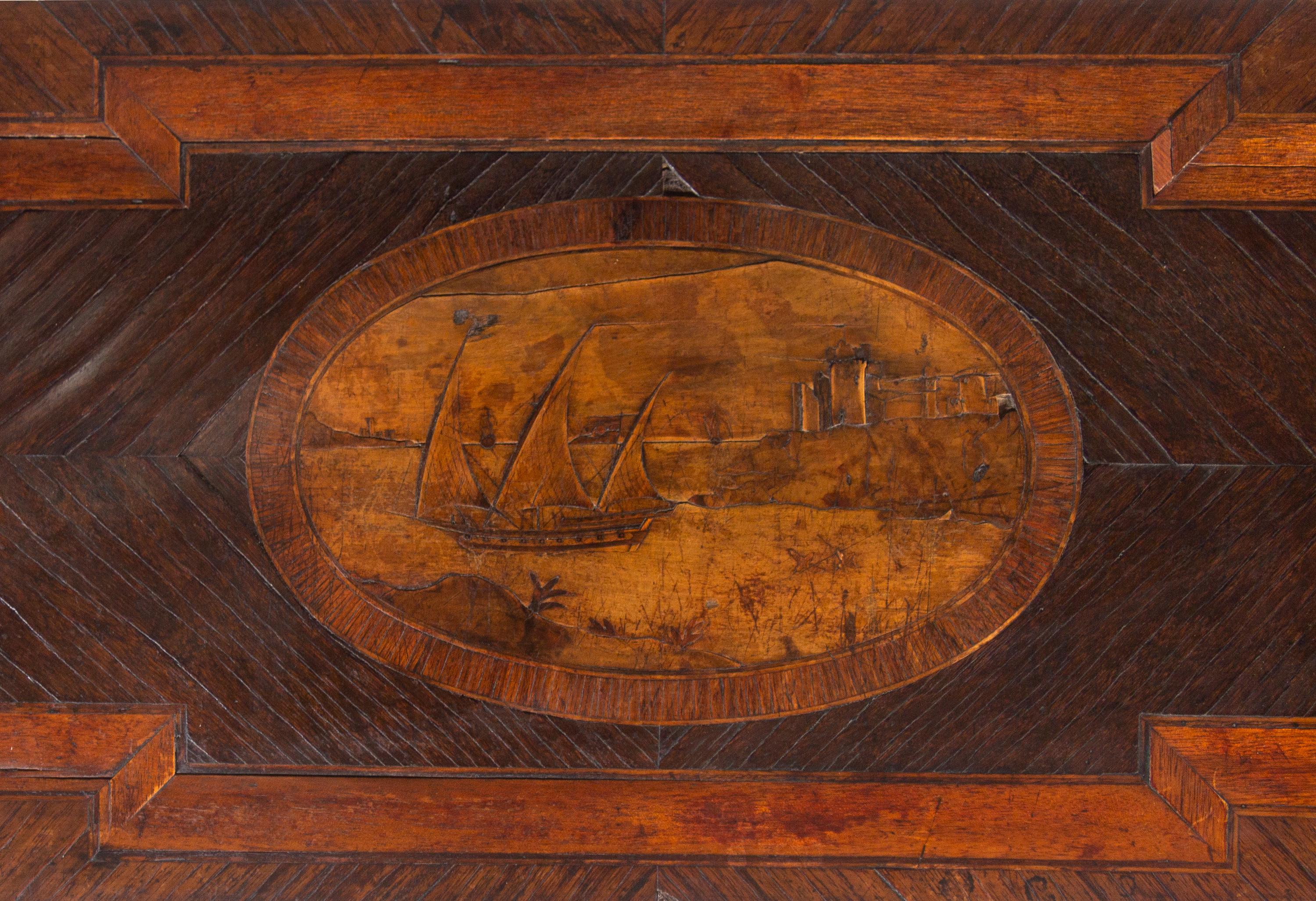 A Continental Marquetry and Parquetry Flip-Top Game Table