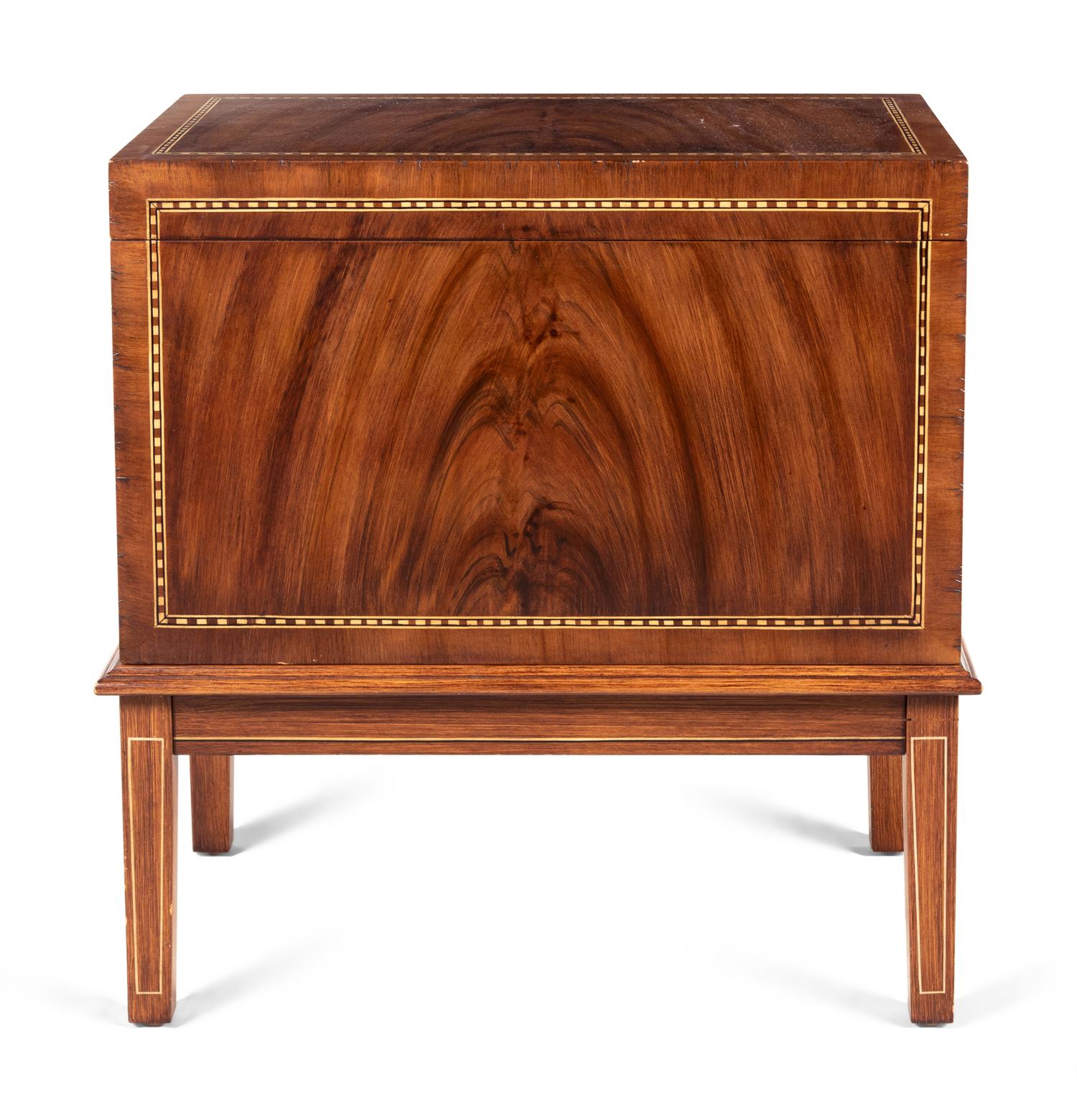 A Georgian Style Mahogany Lift-Top Cabinet Fitted with a Tray Table