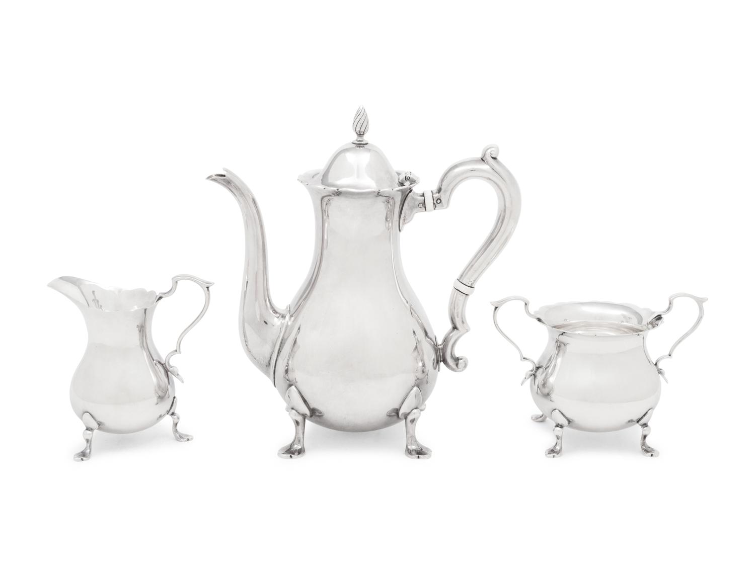 An American Silver Three-Piece Coffee Service