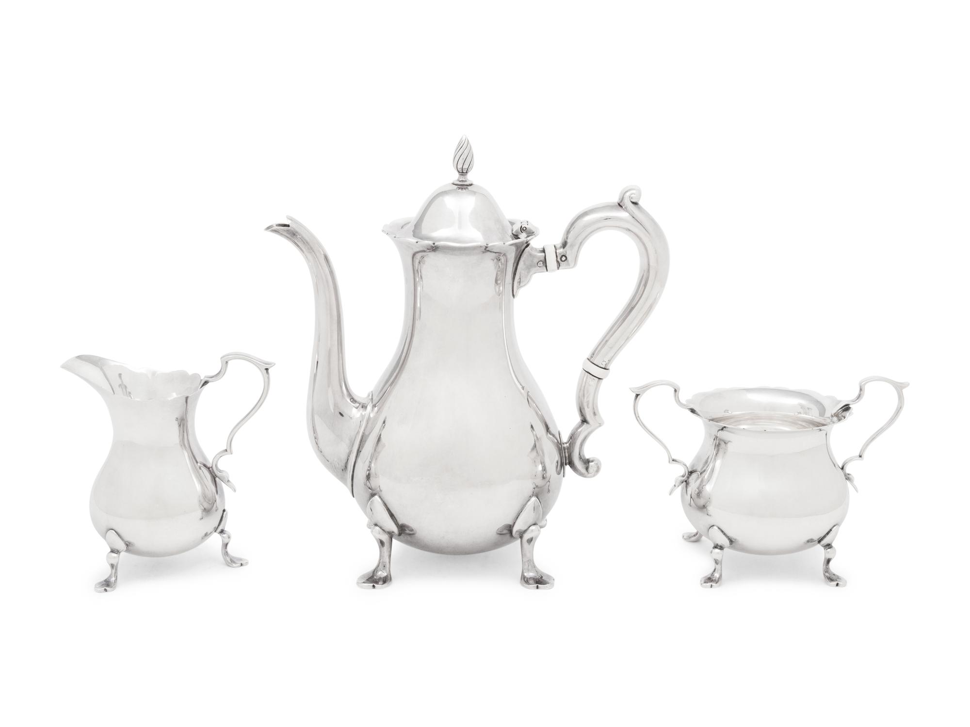An American Silver Three-Piece Coffee Service