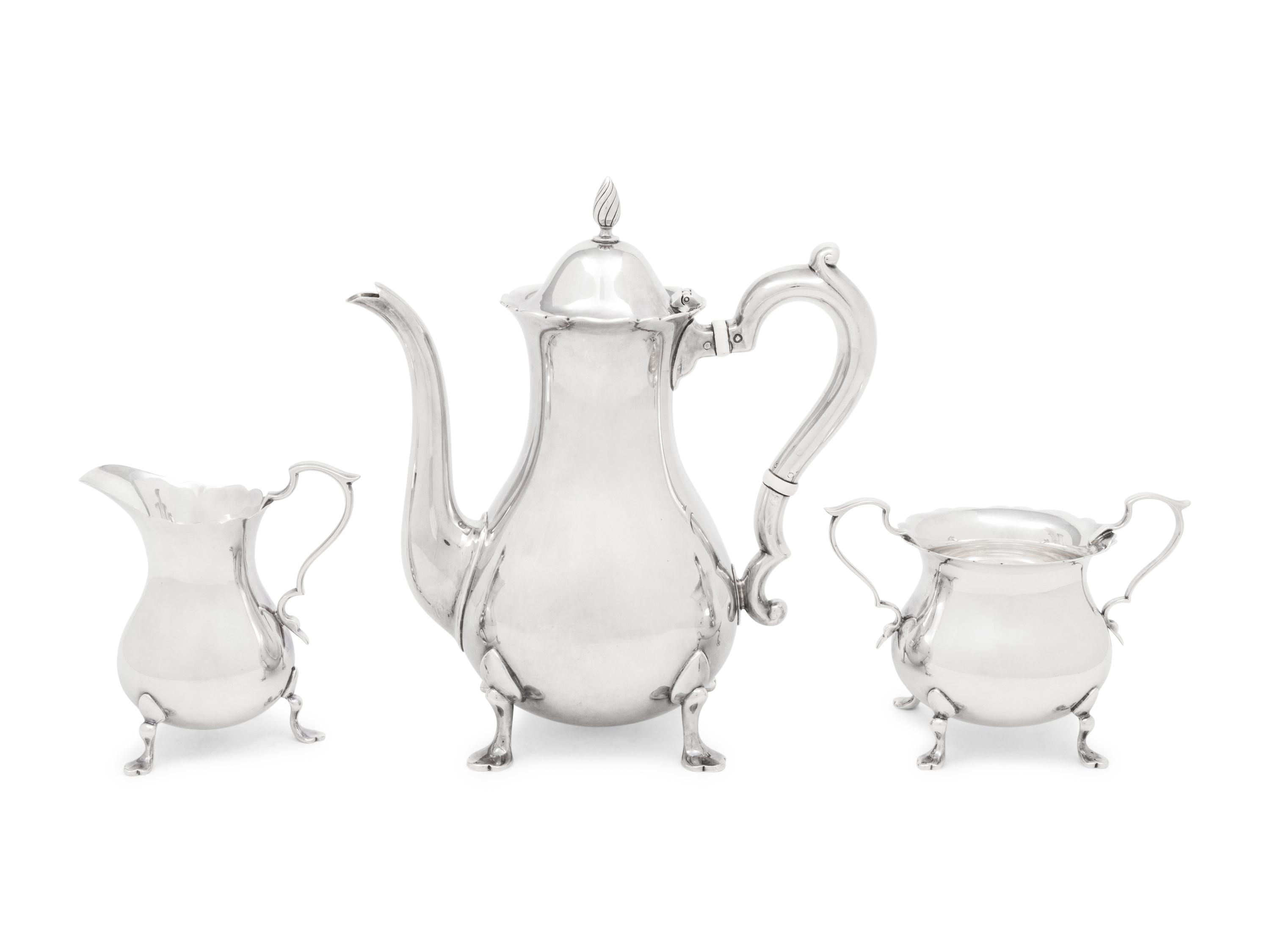 An American Silver Three-Piece Coffee Service