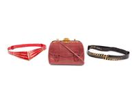 Three Judith Leiber Items, 1980-90s: One Bag & Two Belts