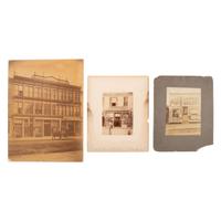 [Early Photography] Group of 14 Images with Photographic Interest, incl. Gallery Storefronts and Darkrooms.