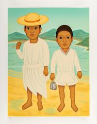 Mandolina and Pescadores (a pair of prints from the Niños Mexicanos series)