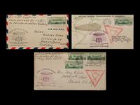[FLIGHT COVERS] A Group of Three Graf Zeppelin Century of Progress United States Dispatched Flight Covers (AAMC #Z-216).