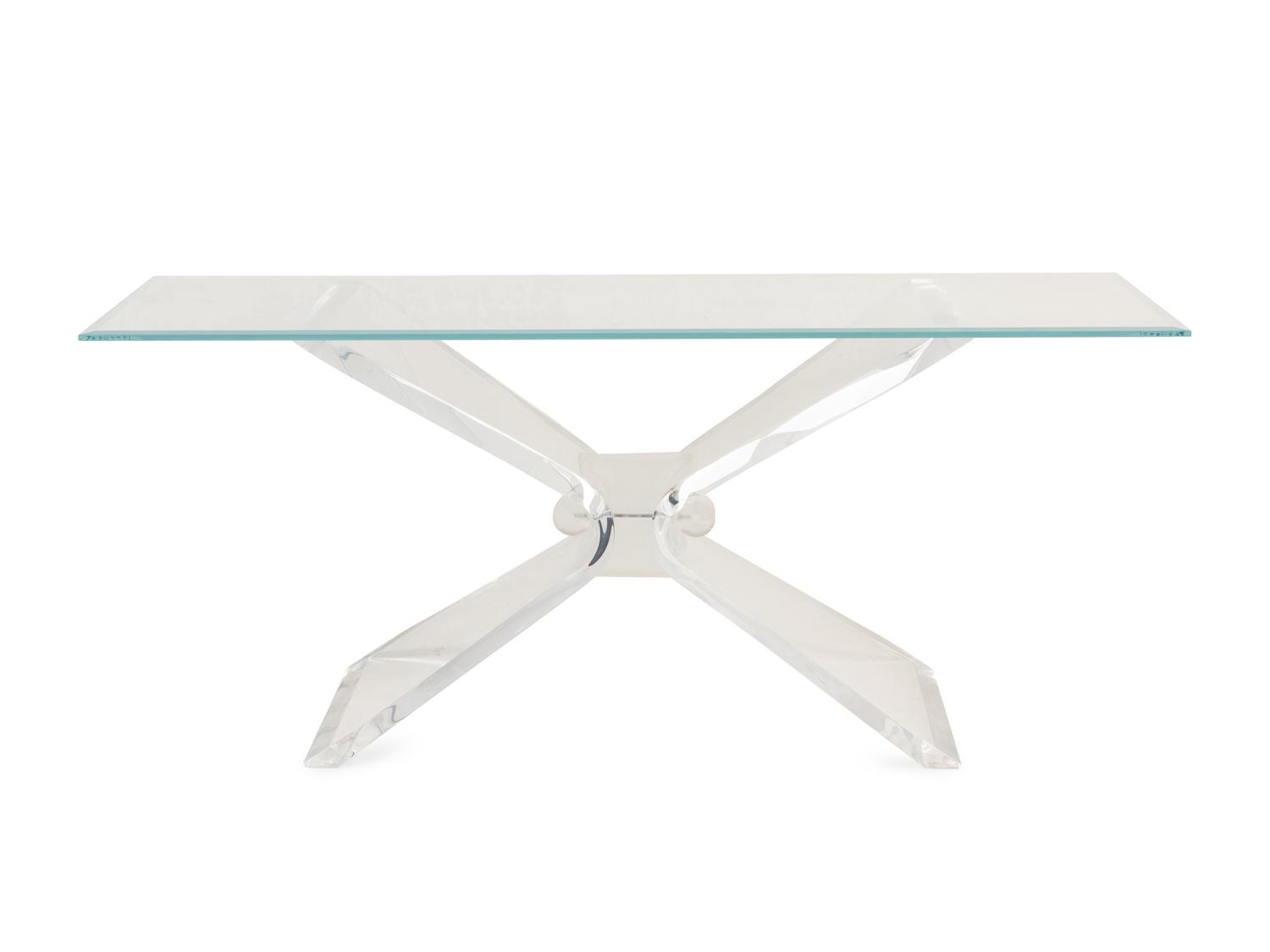 An Acrylic and Glass-Top Console Table