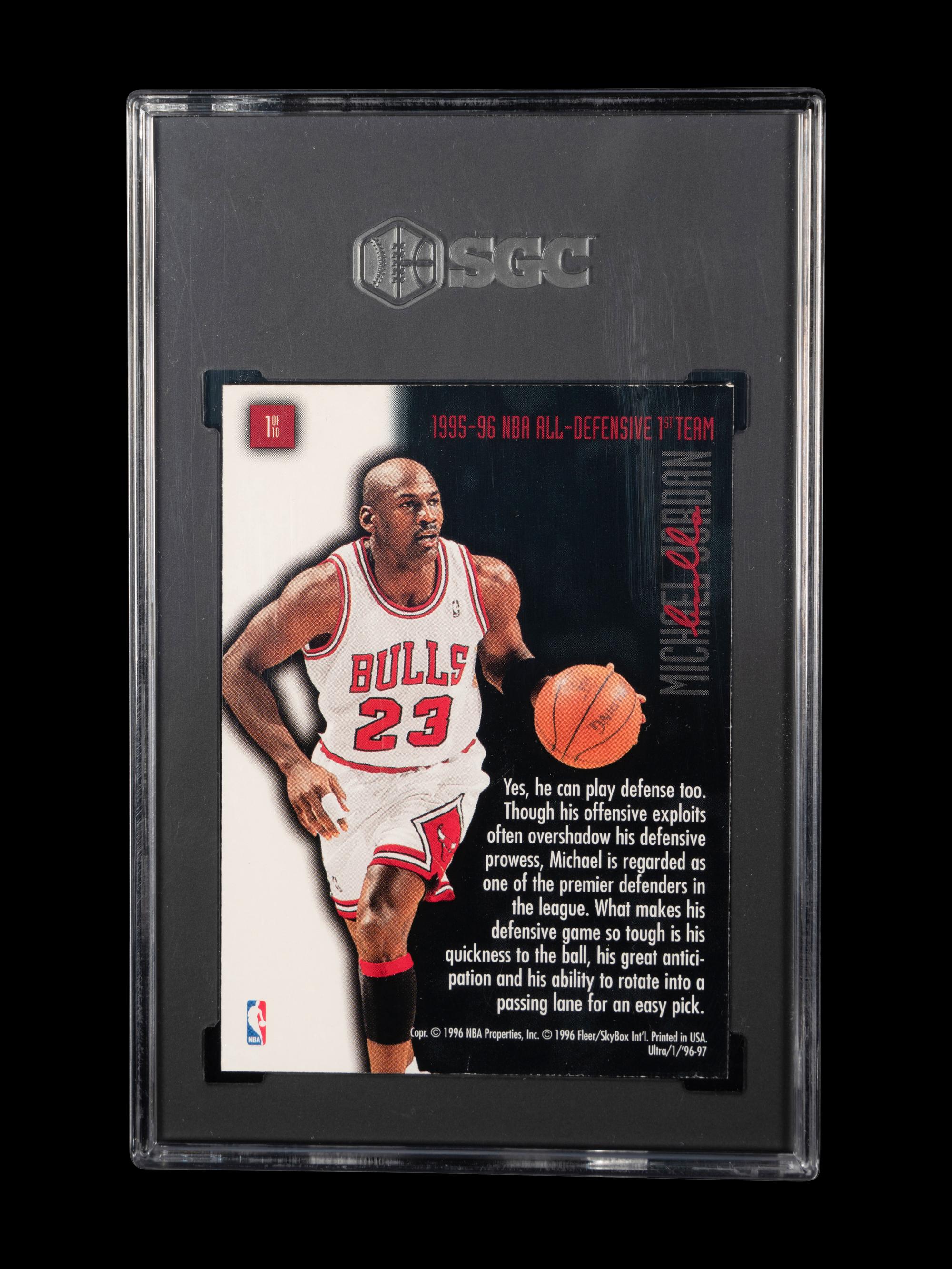 A 1996-97 Fleer Ultra Full Court Trap Michael Jordan Basketball Card No. 1 (SGC 9 MINT)