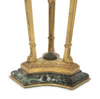 A Pair of French Gilt Bronze and Marble Cassolettes Mounted as Lamps