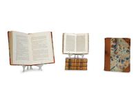 Six Gilt-Tooled Leather Books with Marbled Boards