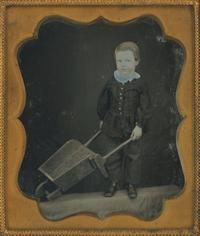 [Daguerreotype] Boy with Wheelbarrow