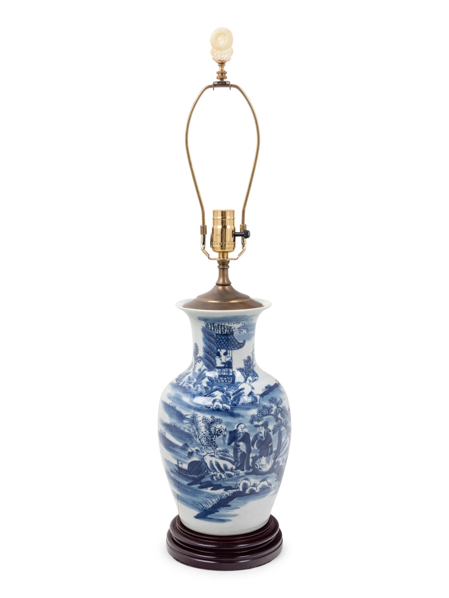 A Chinese Porcelain Vase Mounted as a Lamp