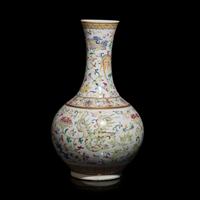 A Chinese Famille Rose 'Phoenix' Porcelain Vase, Xuantong Mark and of the Period — 清宣統 粉彩鳳穿牡丹賞瓶