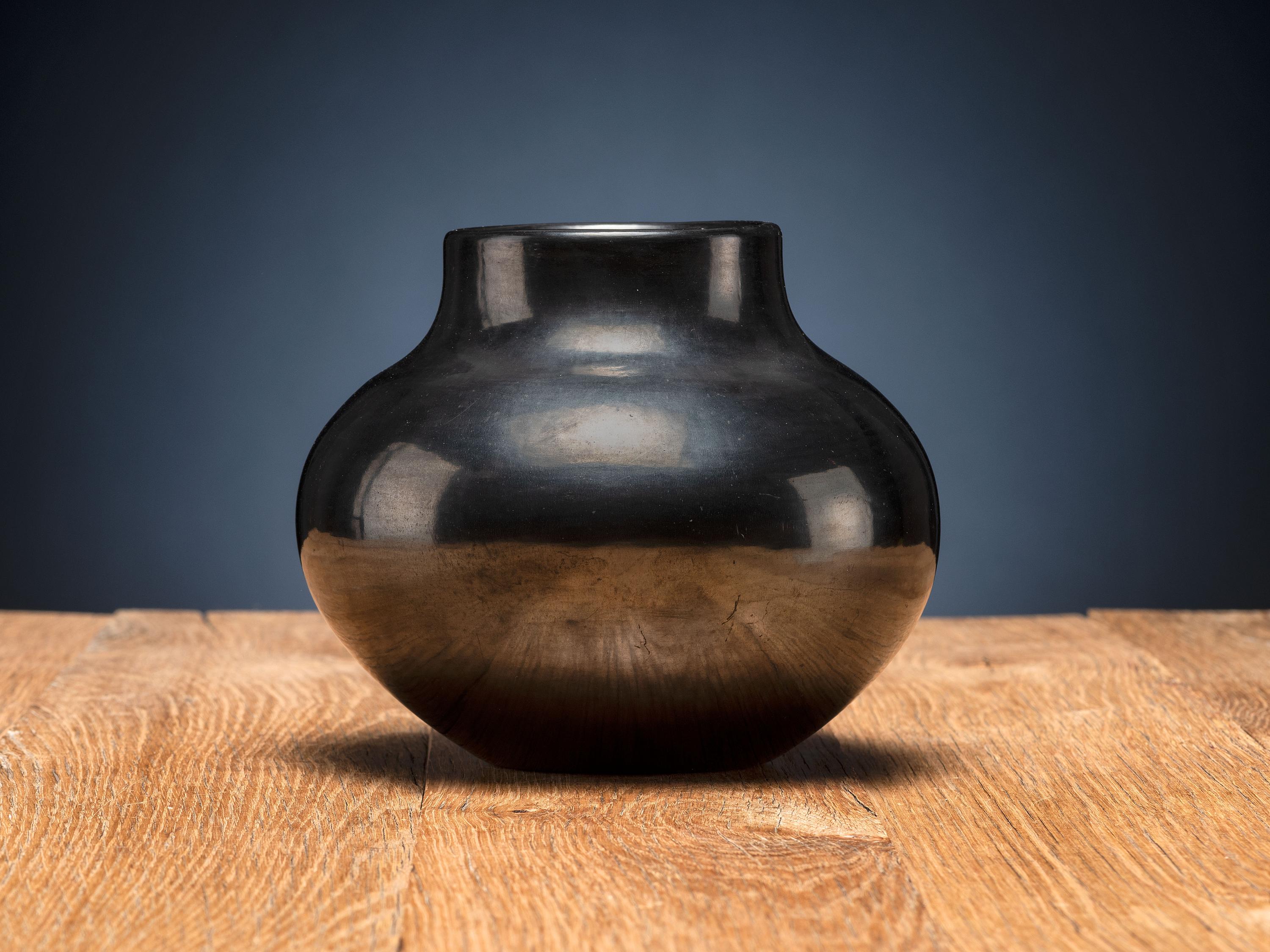 Blackware Pottery Bowl, with High Polish