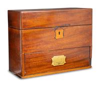 An English Mahogany-Cased Bottle Caddy or Apothecary Chest