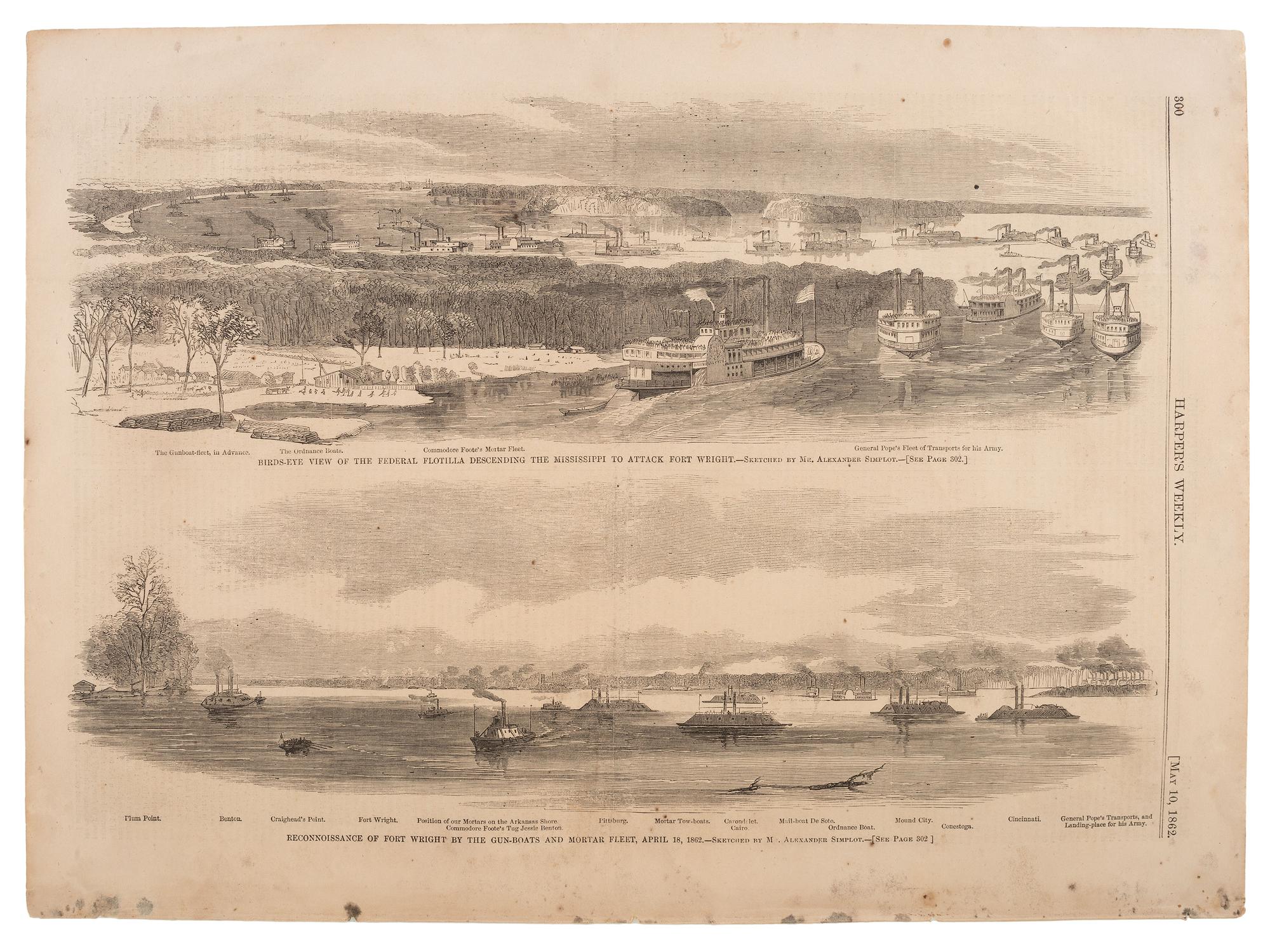 [CIVIL WAR]. Harper's Pictorial History of the Civil War. 20 issues, 1894. [With:] Engraving.