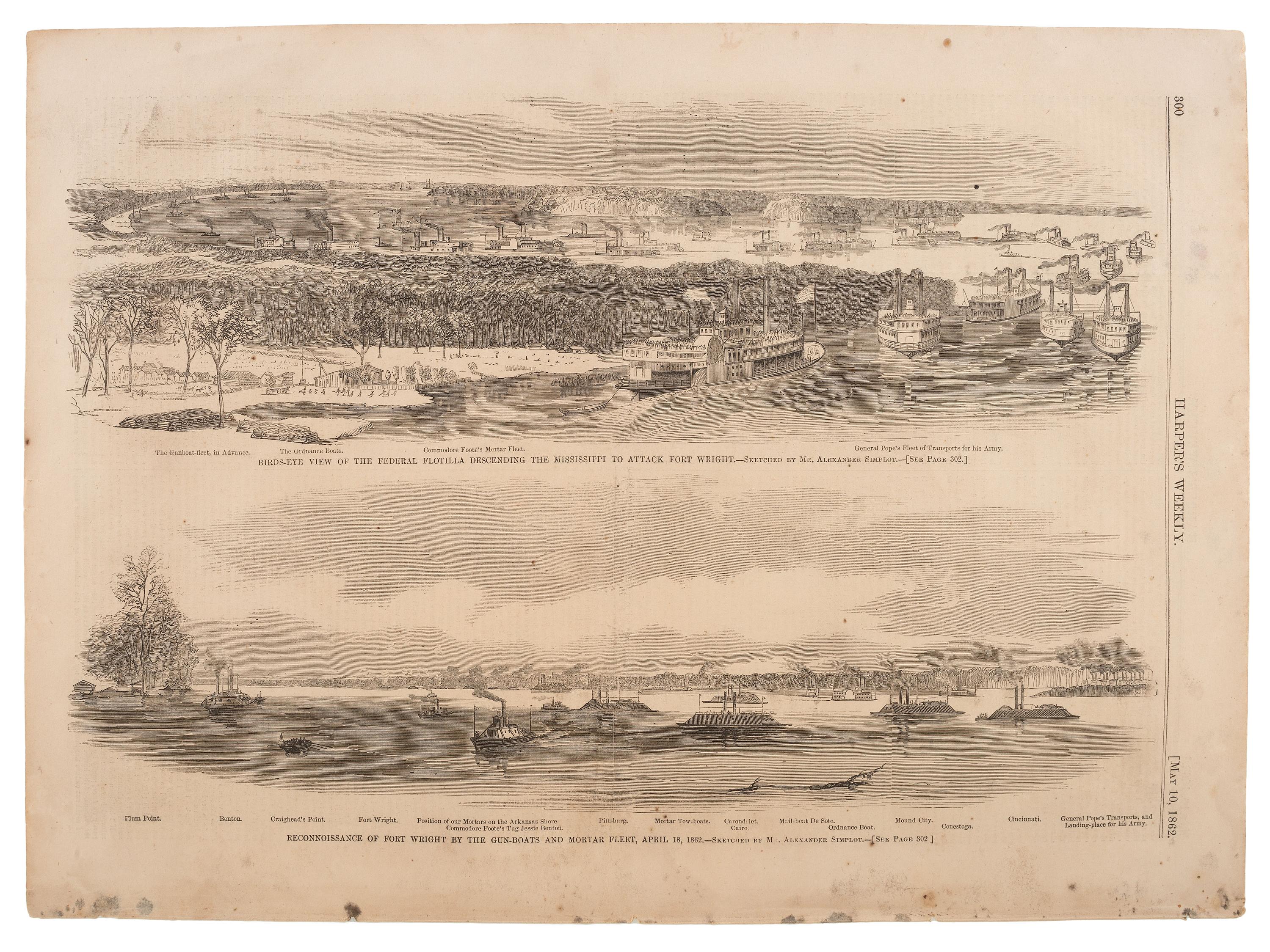[CIVIL WAR]. Harper's Pictorial History of the Civil War. 20 issues, 1894. [With:] Engraving.