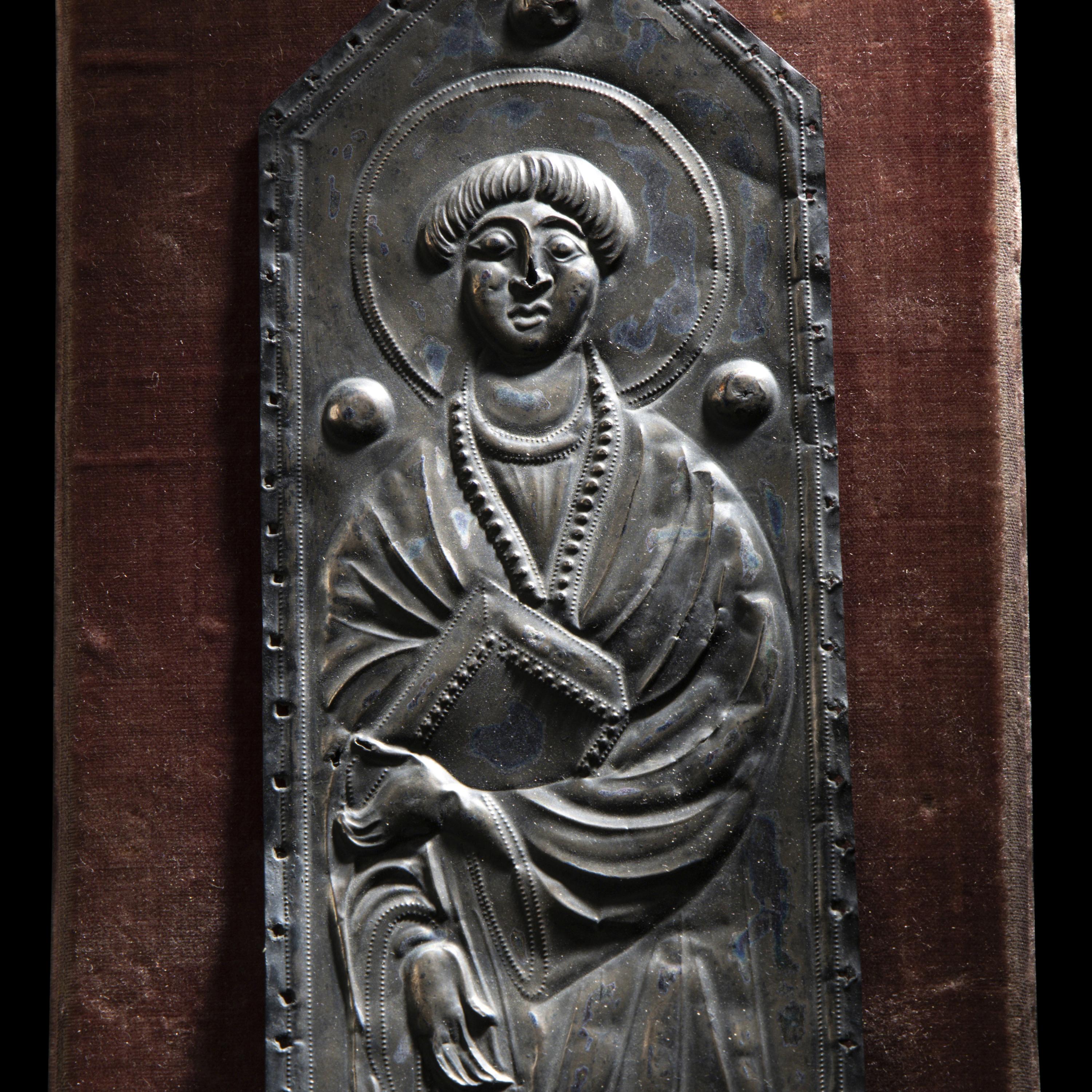 A Medieval Silver Repoussé Plaque with St. Vitalis of Gaza