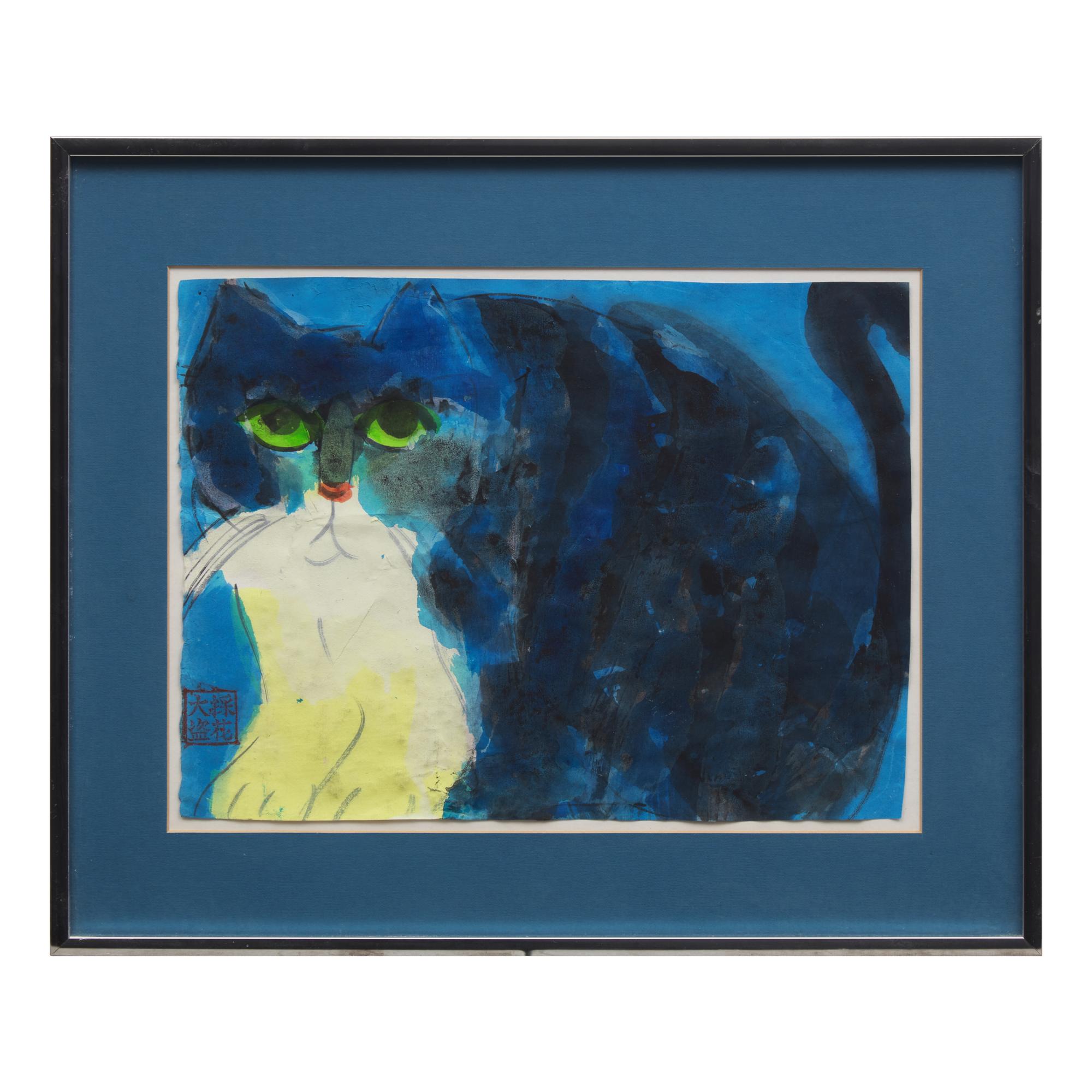 Walasse Ting (American/Chinese, 1929-2010) — Untitled (Cat)