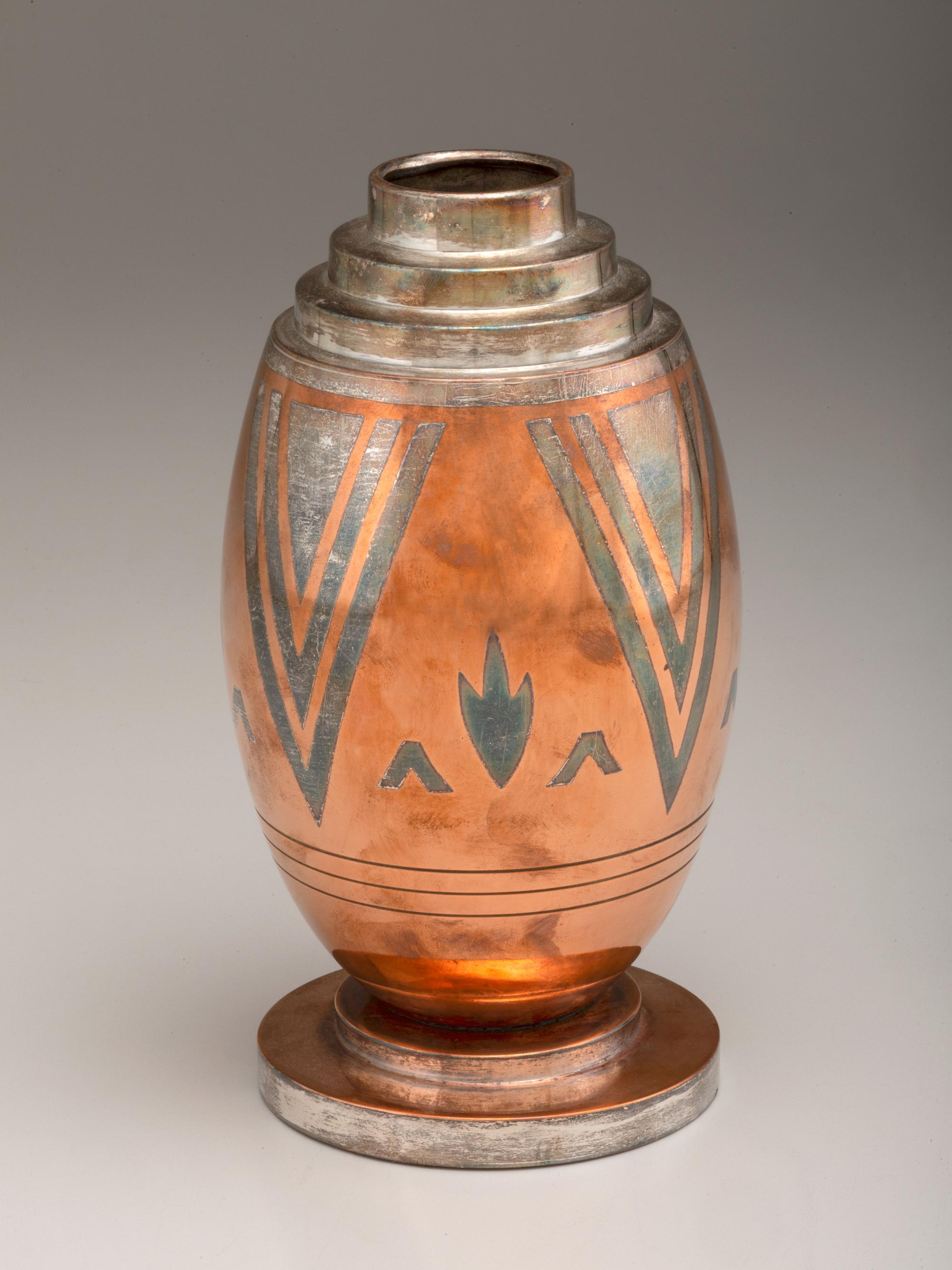 Mixed Metal Art Deco Vase