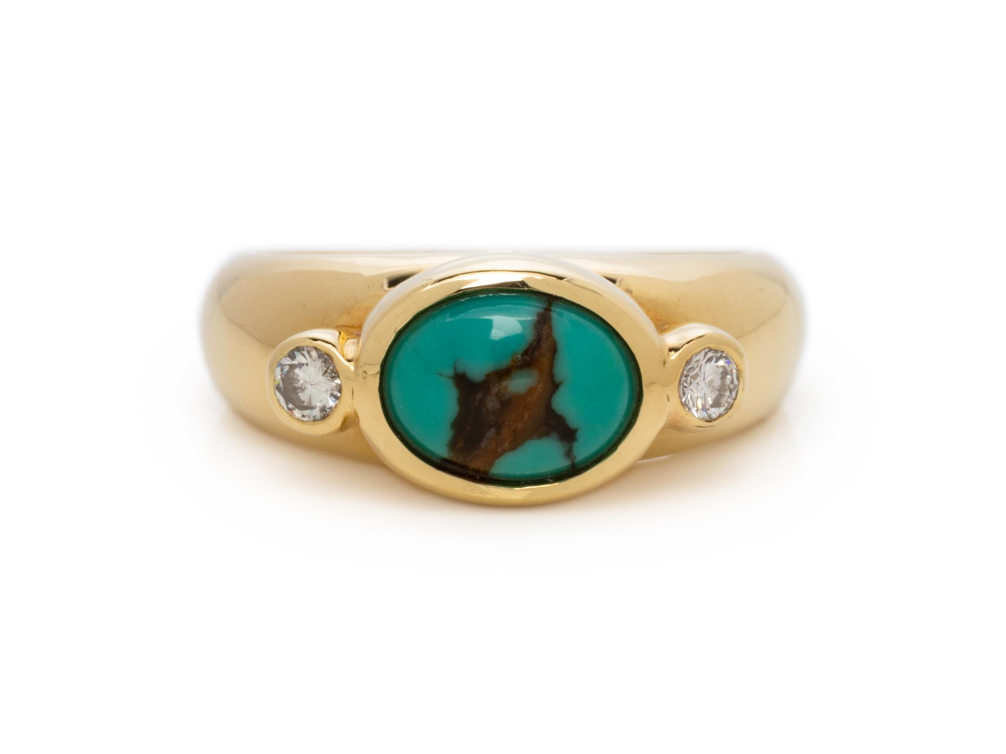 MARLENE STOWE, TURQUOISE AND DIAMOND RING
