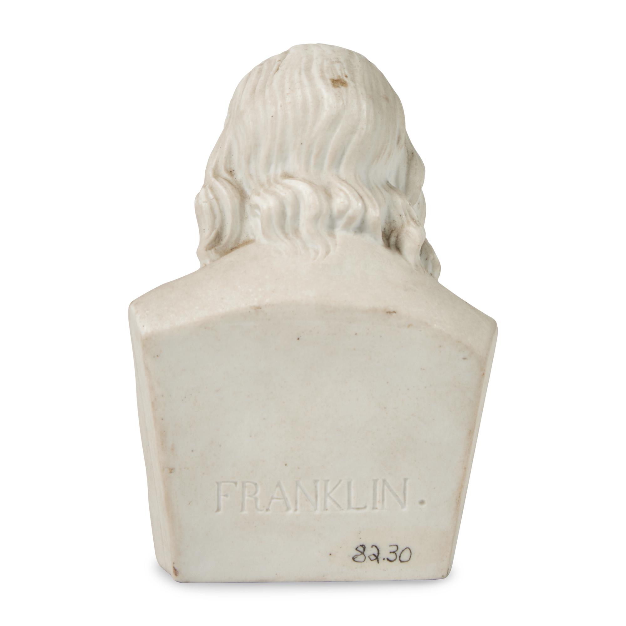A Small Parianware Bust of Benjamin Franklin