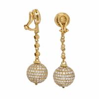 Yellow Gold and Diamond Earrings