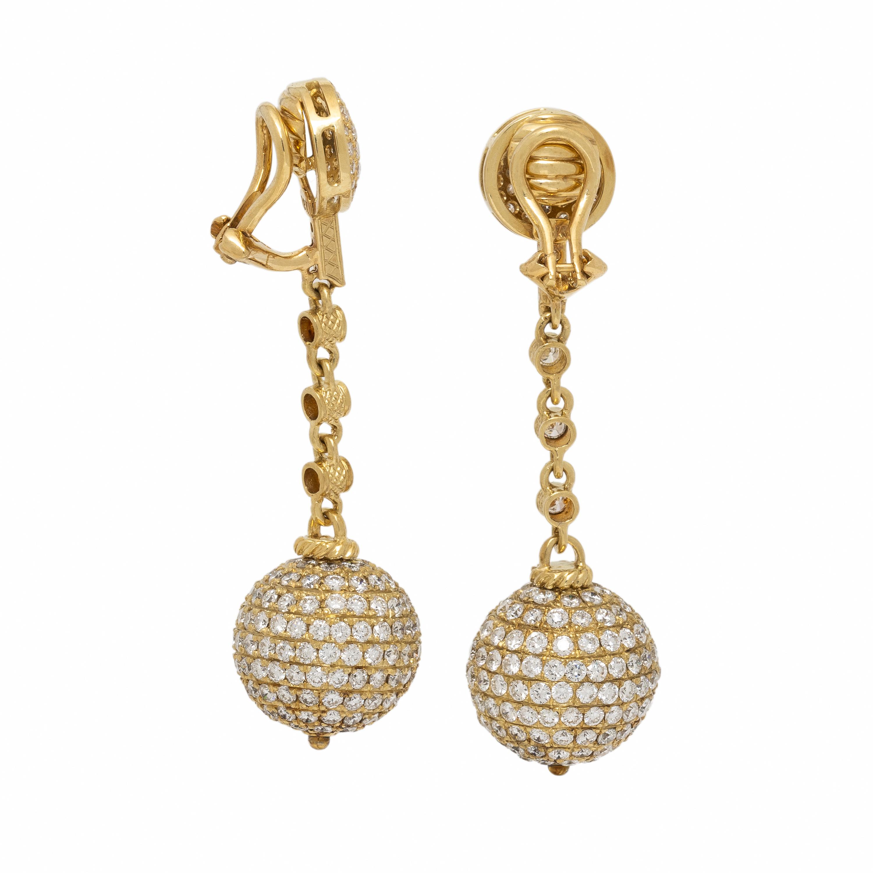 Yellow Gold and Diamond Earrings