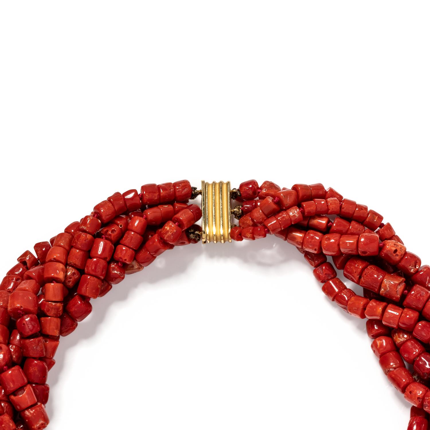 CHRISTOPHER WALLING, CORAL BEAD NECKLACE