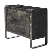A Contemporary Lacquered Goatskin Veneered Chest of Drawers