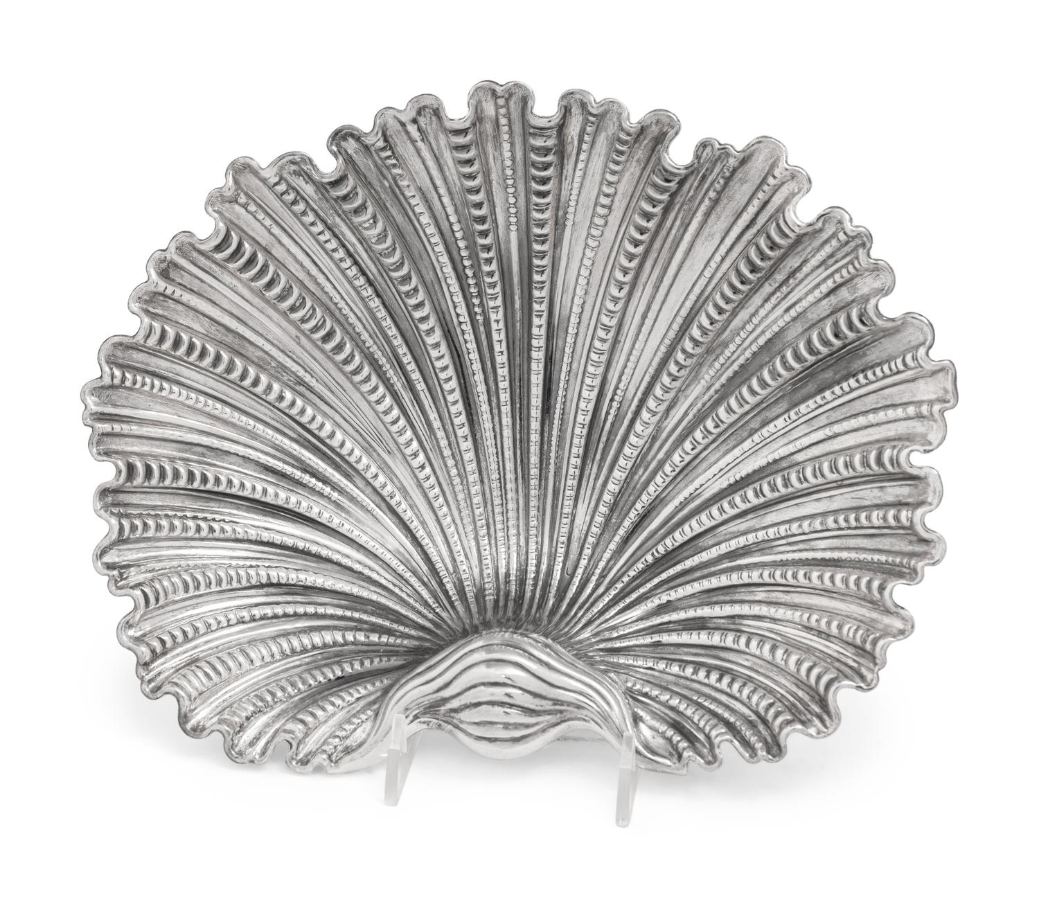 A Buccelatti Silver Shell-Form Dish