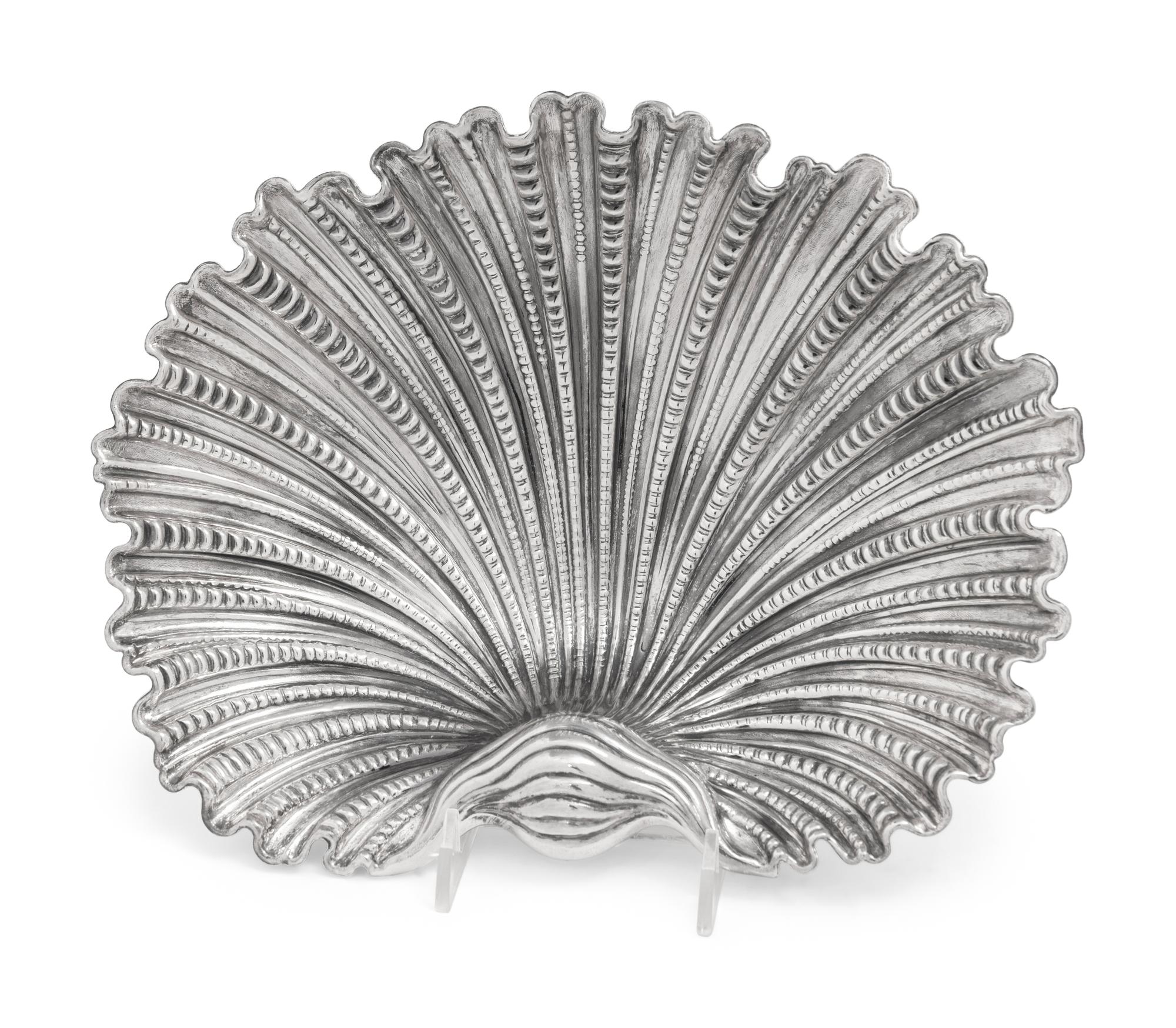 A Buccelatti Silver Shell-Form Dish