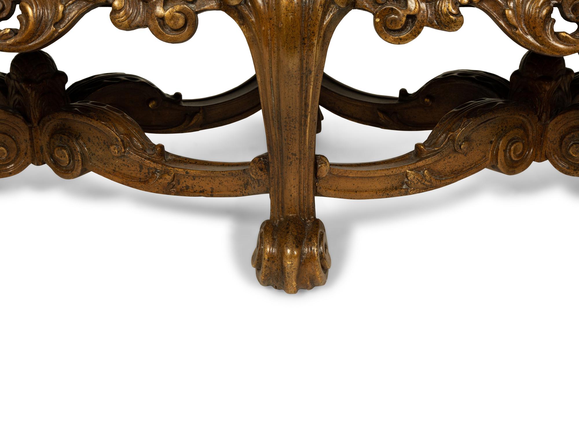 An Italian Rococo Carved and Painted Bench — 20TH CENTURY