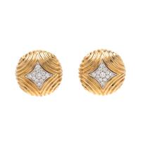 YELLOW GOLD AND DIAMOND EARCLIPS