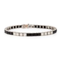 Art Deco, Onyx, Diamond, and Platinum Bracelet