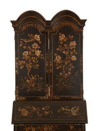 A George III Style Black Lacquer Secretary Bookcase — 19th Century
