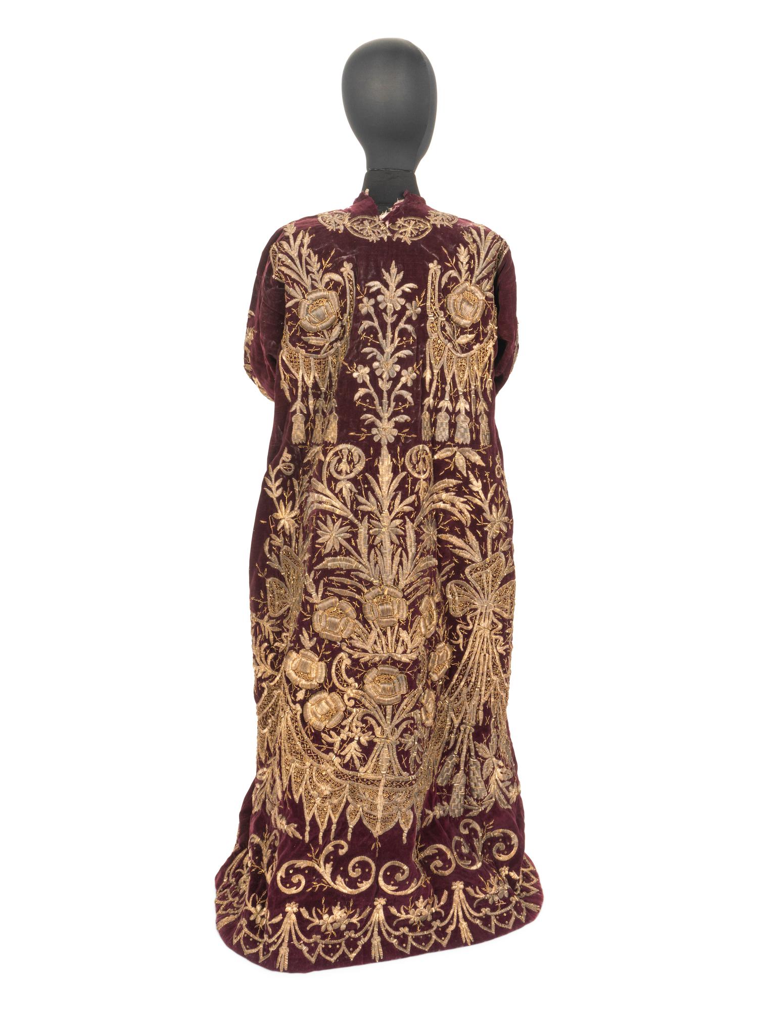 A Metallic Thread Embroidered Gown