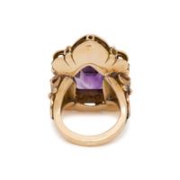 YELLOW GOLD, AMETHYST AND DIAMOND RING