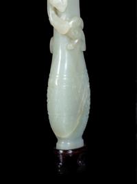 A Carved White Jade 'Chilong' Vase