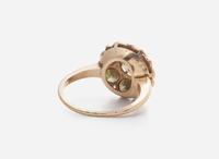A 14K Yellow Gold and Green Diamond Ring, 1.06 Carat Natural Fancy Deep Brownish Greenish Yellow Diamond, GIA Certified