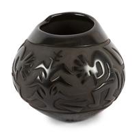 Carved Blackware Jar