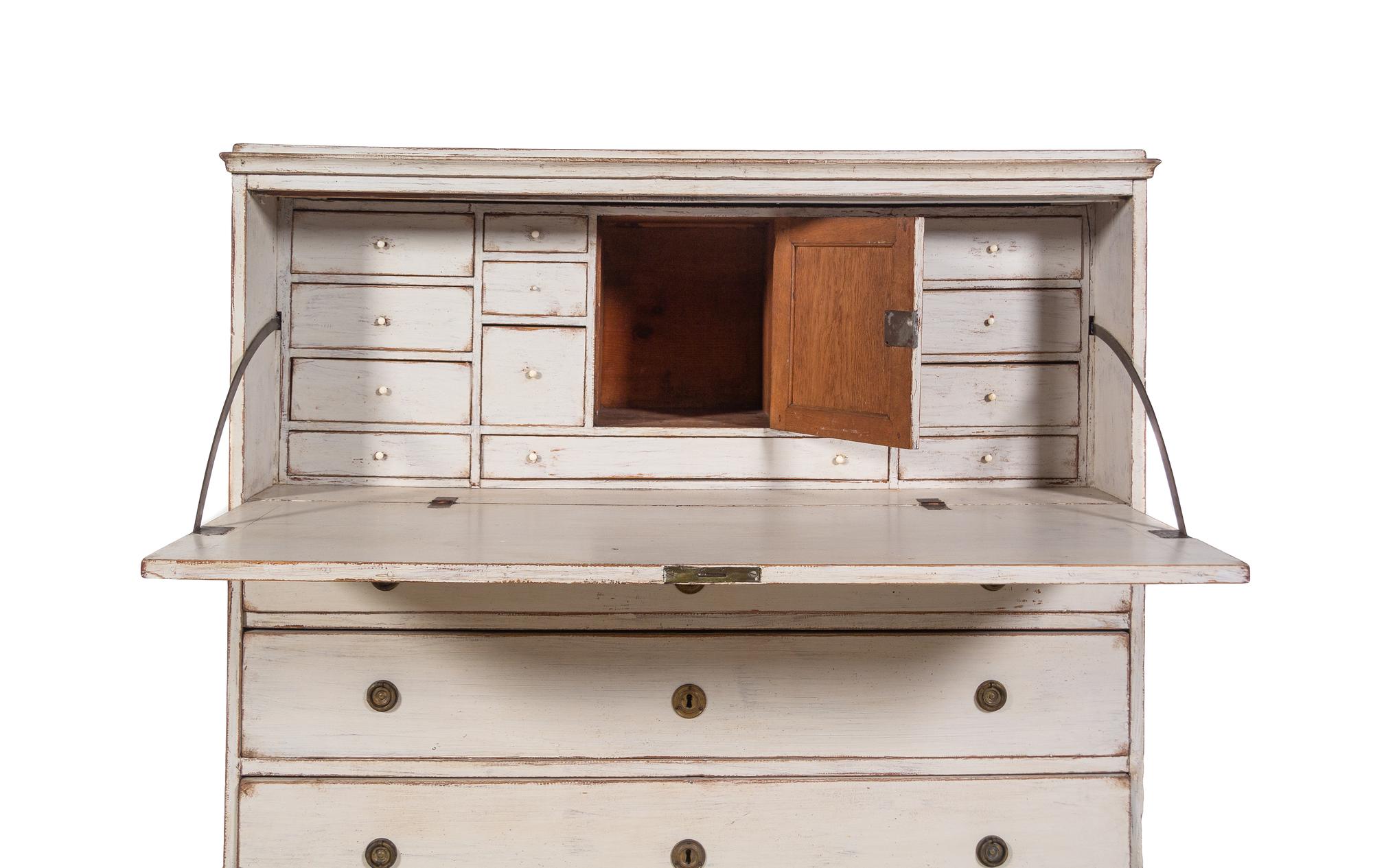 A Gustavian Painted Secretary